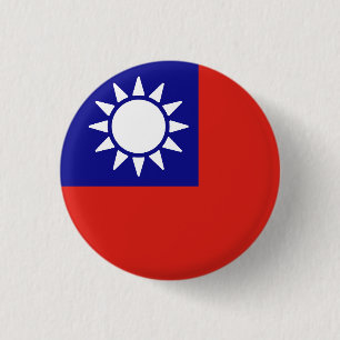 Chapa Redonda De 2,5 Cm Bandera de la República de China