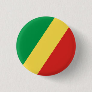 Chapa Redonda De 2,5 Cm Bandera de la República del Congo