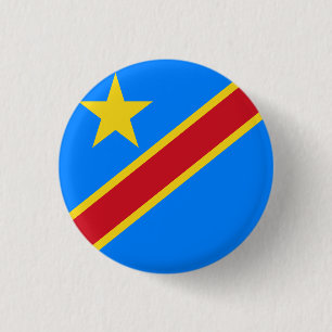 Chapa Redonda De 2,5 Cm Bandera de la República Democrática del Congo
