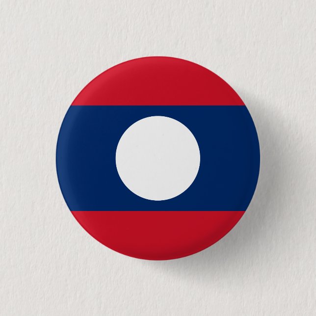 Chapa Redonda De 2,5 Cm Bandera de Laos (Anverso)