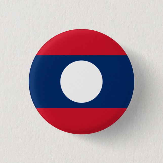 Chapa Redonda De 2,5 Cm Bandera de Laos (Anverso)