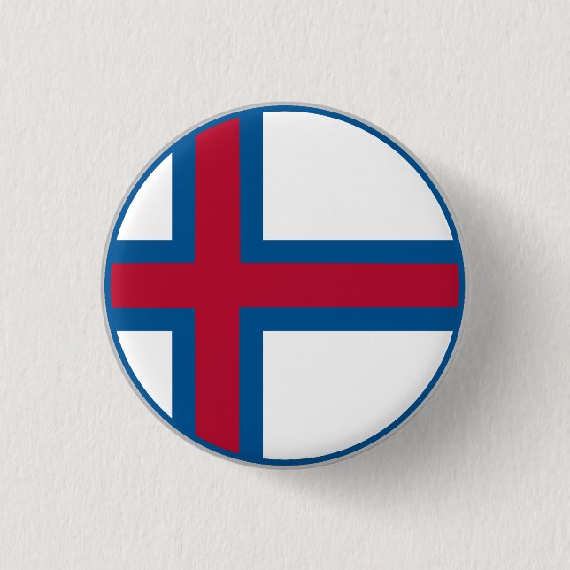 Chapa Redonda De 2,5 Cm Bandera de las Islas Feroe (Anverso)