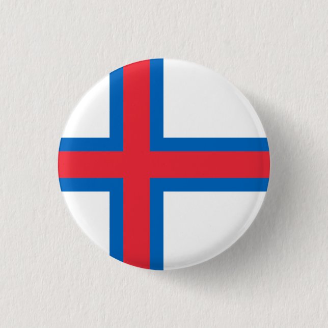 Chapa Redonda De 2,5 Cm Bandera de las Islas Feroe (Anverso)