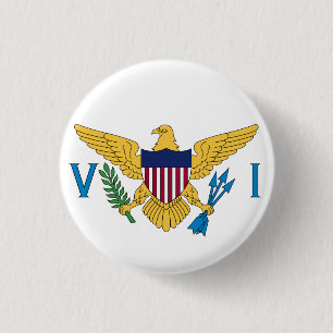 Chapa Redonda De 2,5 Cm Bandera de las Islas Vírgenes de los Estados Unido