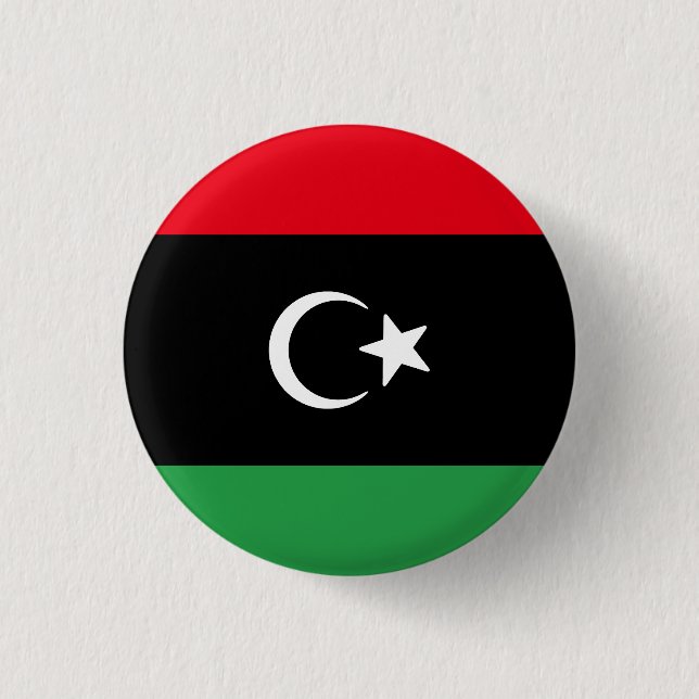 Chapa Redonda De 2,5 Cm Bandera de Libia (Anverso)