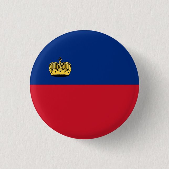 Chapa Redonda De 2,5 Cm Bandera de Liechtenstein, pabellón de Liechtenstei (Anverso)