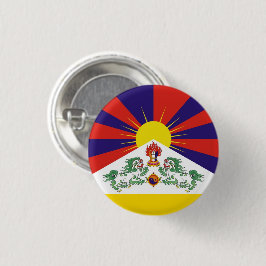 Chapa Redonda De 2,5 Cm Bandera de los Leones de Nieve y Tibet - Los Himal