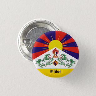 Chapa Redonda De 2,5 Cm Bandera de los Leones de Nieve y Tibet - Los Himal
