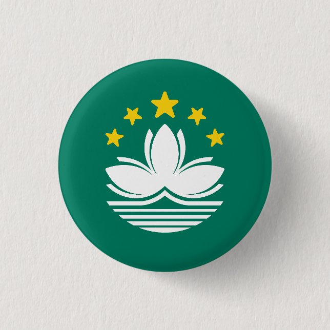 Chapa Redonda De 2,5 Cm Bandera de Macao (Anverso)