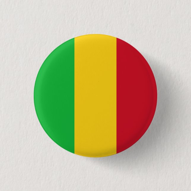 Chapa Redonda De 2,5 Cm Bandera de Mali (Anverso)