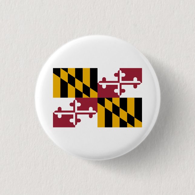 Chapa Redonda De 2,5 Cm Bandera de Marylander, Bandera de Maryland (Anverso)