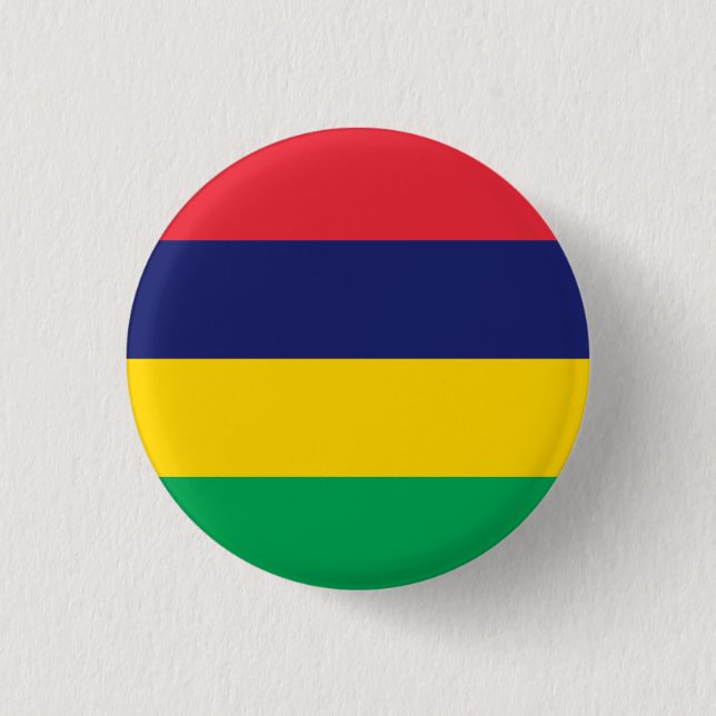 Chapa Redonda De 2,5 Cm Bandera de Mauricio (Anverso)