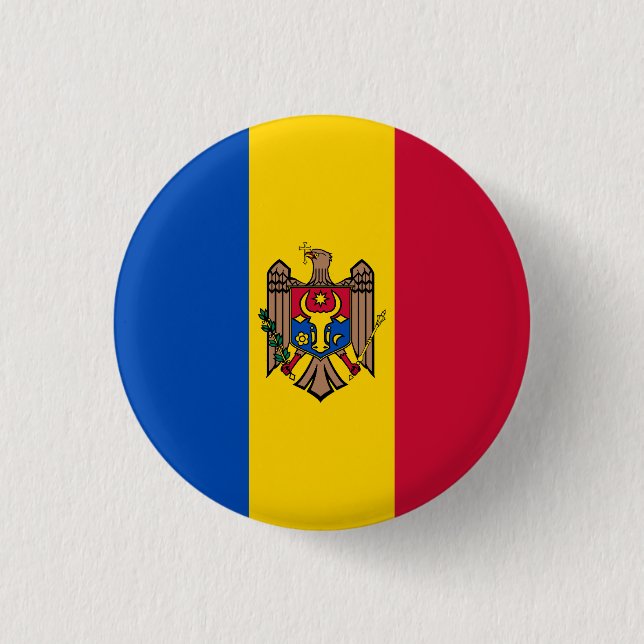 Chapa Redonda De 2,5 Cm Bandera de Moldavia (Anverso)