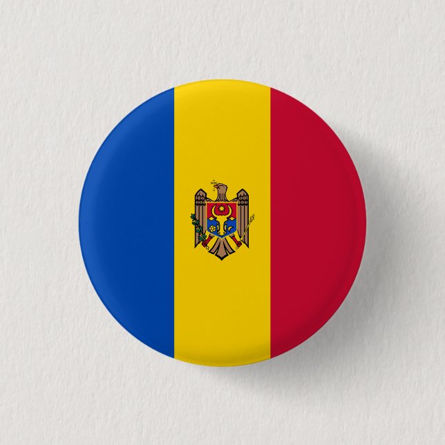Chapa Redonda De 2,5 Cm Bandera de Moldavia (Anverso)
