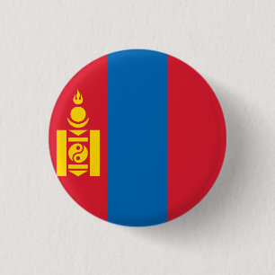 Chapa Redonda De 2,5 Cm Bandera de Mongolia