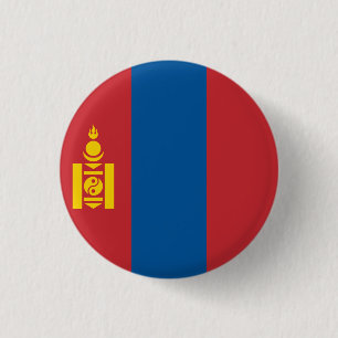 Chapa Redonda De 2,5 Cm Bandera de Mongolia (mongol)