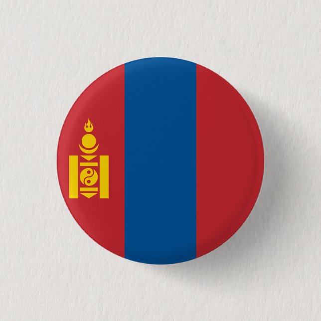 Chapa Redonda De 2,5 Cm Bandera de Mongolia (mongola) (Anverso)