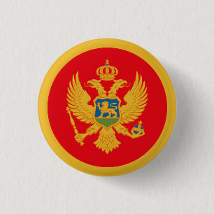 Chapa Redonda De 2,5 Cm Bandera de Montenegro