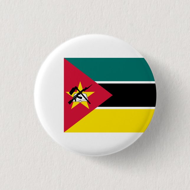 Chapa Redonda De 2,5 Cm Bandera de Mozambique (Anverso)