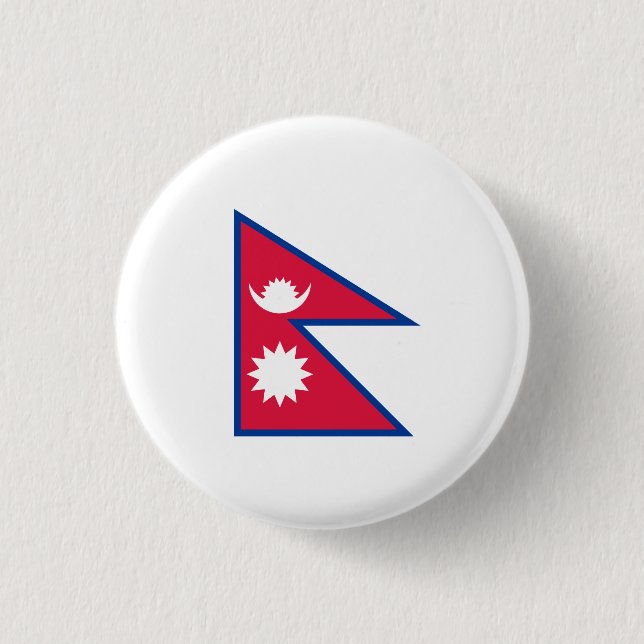 Chapa Redonda De 2,5 Cm Bandera de Nepal (Anverso)