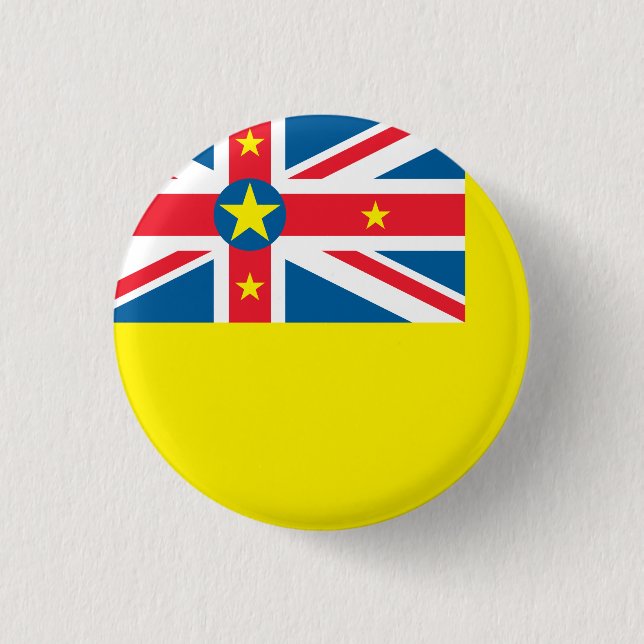 Chapa Redonda De 2,5 Cm Bandera de Niue (Anverso)