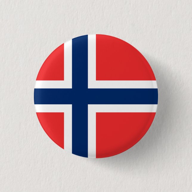 Chapa Redonda De 2,5 Cm Bandera de Noruega (Anverso)