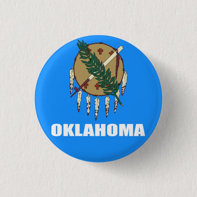 Chapa Redonda De 2,5 Cm Bandera de Oklahoma  (Anverso)