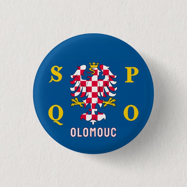 Chapa Redonda De 2,5 Cm Bandera de Olomouc (Anverso)