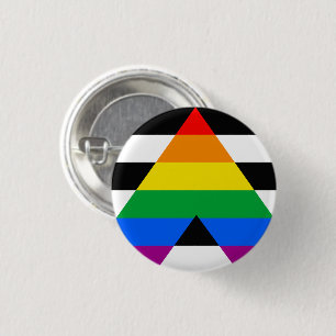 Chapa Redonda De 2,5 Cm Bandera de Orgullo Aliado