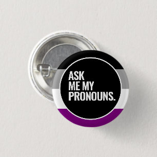 Chapa Redonda De 2,5 Cm Bandera de Orgullo Asexual