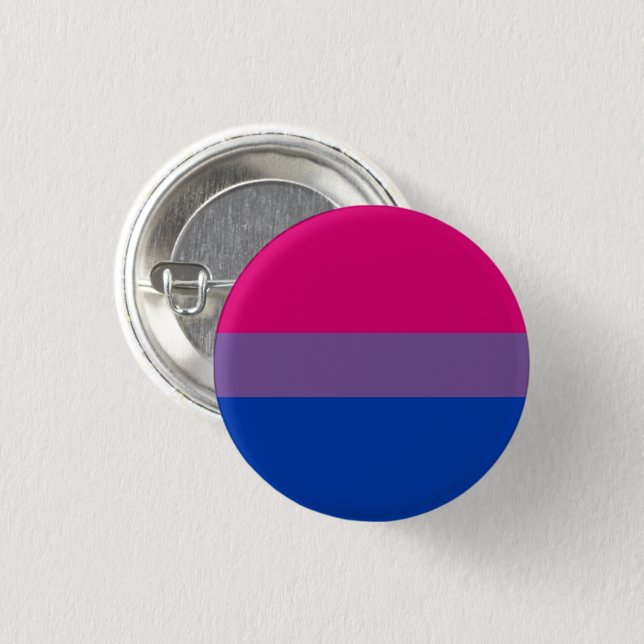 Chapa Redonda De 2,5 Cm Bandera de orgullo bisexual (Anverso y reverso)