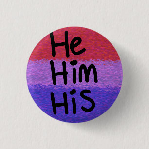Chapa Redonda De 2,5 Cm Bandera de orgullo bisexual pin de pronombres él/é