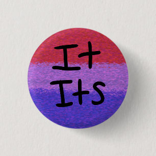 Chapa Redonda De 2,5 Cm Bandera de orgullo bisexual pronombres pin it/its
