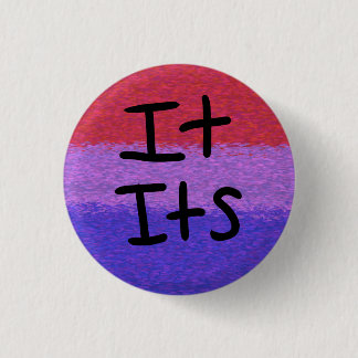 Chapa Redonda De 2,5 Cm Bandera de orgullo bisexual pronombres pin it/its