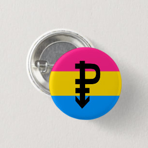 Chapa Redonda De 2,5 Cm Bandera de Orgullo Pansexual