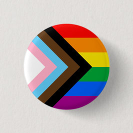 Chapa Redonda De 2,5 Cm Bandera de Orgullo Progresista LGBTQ+