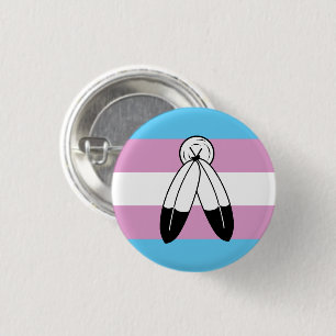 Chapa Redonda De 2,5 Cm Bandera de orgullo trans de dos espíritus