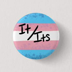 Chapa Redonda De 2,5 Cm Bandera de orgullo transgénero pin de pronombres e