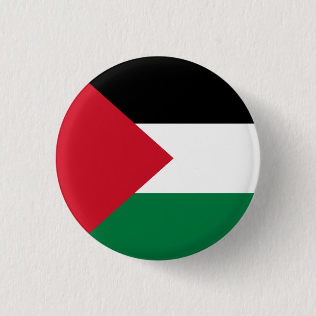 Chapa Redonda De 2,5 Cm Bandera de Palestina (Anverso)