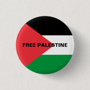 Chapa Redonda De 2,5 Cm Bandera de Palestina con el texto del personalizad