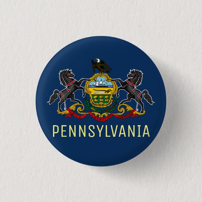 Chapa Redonda De 2,5 Cm Bandera de Pennsylvania (Anverso)
