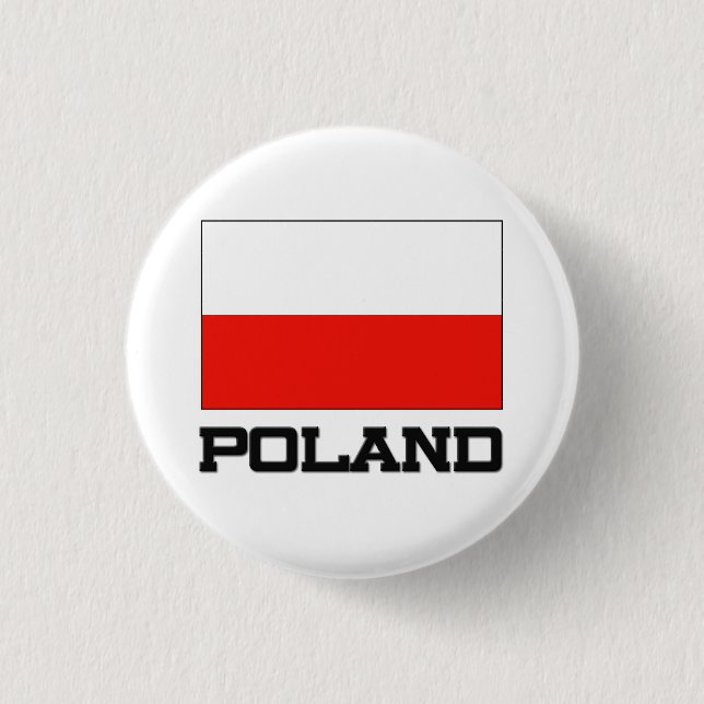Chapa Redonda De 2,5 Cm Bandera de Polonia (Anverso)