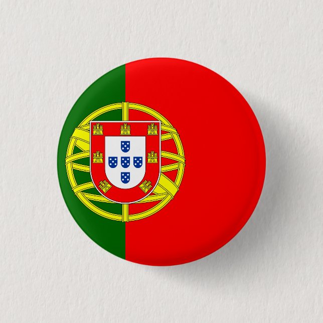 Chapa Redonda De 2,5 Cm Bandera de Portugal (portugués) (Anverso)
