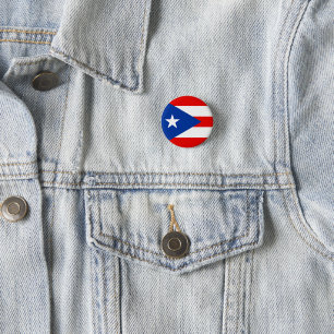 Chapa Redonda De 2,5 Cm bandera de Puerto Rico