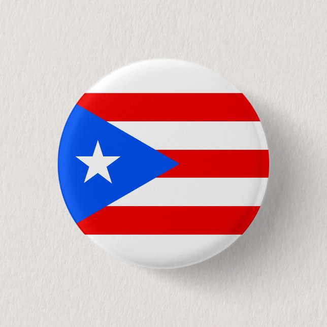 Chapa Redonda De 2,5 Cm Bandera de Puerto Rico (Anverso)