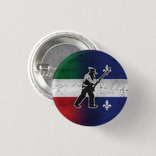 Chapa Redonda De 2,5 Cm Bandera de Quebec y patriota Henri Julien erosiona