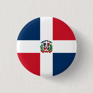 Chapa Redonda De 2,5 Cm Bandera de República Dominicana