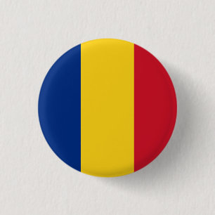 Chapa Redonda De 2,5 Cm Bandera de Rumania (rumana)
