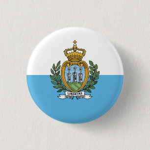 Chapa Redonda De 2,5 Cm Bandera de San Marino, pabellón de San Marino