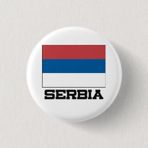 Chapa Redonda De 2,5 Cm Bandera de Serbia
